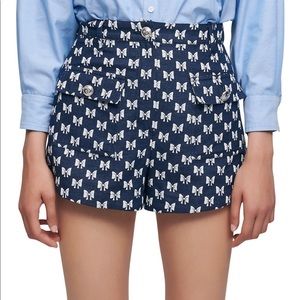 Maje bow printed shorts